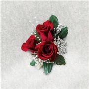 WLC44 Triple Red Rose Corsage