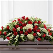 Extra Large Mixed Casket Spray - Red and Green