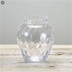 Hand Blown fluted Edged Glass Vase