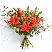 Festive Red Lily Bouquet