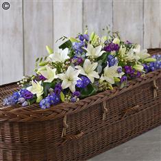 Blue &amp; White Casket Spray 150cm