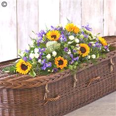 Sunflower Mix Casket Spray 120CM