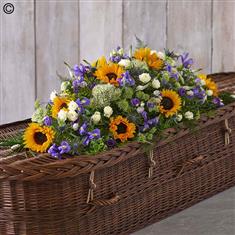 Sunflower mix Casket spray 150cm