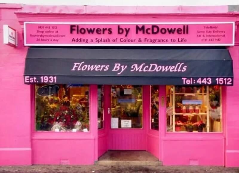 Flowers by McDowell florist shop in Edinburgh